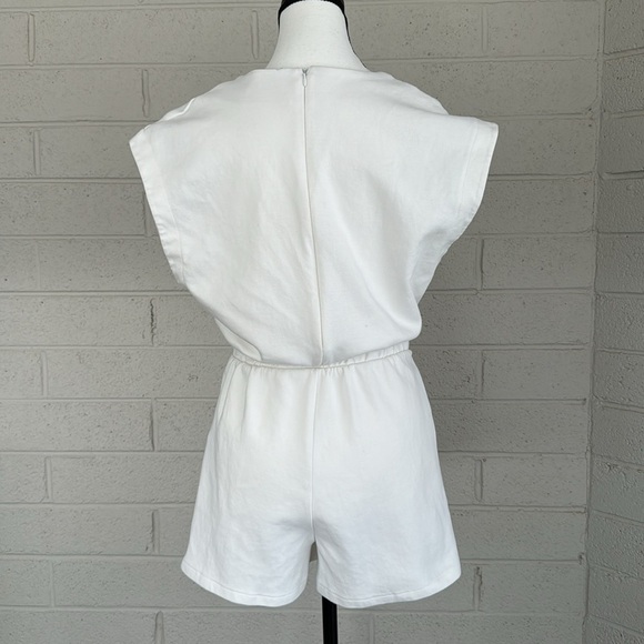 Zara White Cotten Blend Romper, M - Picture 6 of 15